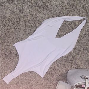 White Backless Halter top